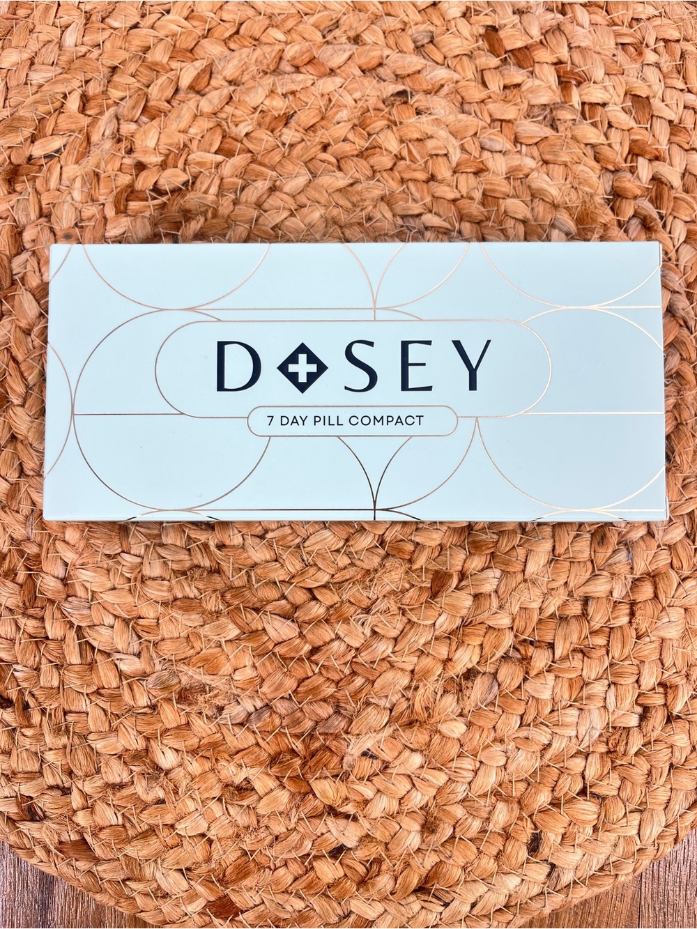 Dosey sage green and gold 7 day pill compact. NIB